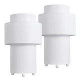 Franklin 17.5 in. Modern Minimalist Fabric Stacked Cylinder LED Table Lamp