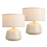 Mikel 17.25" Organic Modern Tapered Sculptural Textured Ceramic-Look Resin LED Table Lamp
