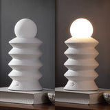 Soren 13" Modern Scandinavian Ceramic/Glass Geometric Integrated LED Table Lamp, Set of 2