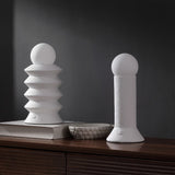 Soren 13" Modern Scandinavian Ceramic/Glass Geometric Integrated LED Table Lamp, Set of 2