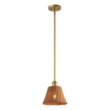 Hattie 1-Light Coastal Bohemian Metal and Woven Rattan LED Pendant Light