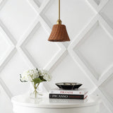 Hattie 1-Light Coastal Bohemian Metal and Woven Rattan LED Pendant Light