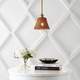 Hattie 1-Light Coastal Bohemian Metal and Woven Rattan LED Pendant Light