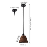 Hattie 1-Light Coastal Bohemian Metal and Woven Rattan LED Pendant Light