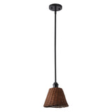 Hattie 1-Light Coastal Bohemian Metal and Woven Rattan LED Pendant Light