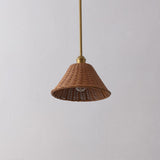 Hattie 1-Light Coastal Bohemian Metal and Woven Rattan LED Pendant Light