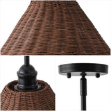 Hattie 1-Light Coastal Bohemian Metal and Woven Rattan LED Pendant Light