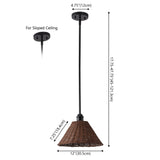 Hattie 1-Light Coastal Bohemian Metal and Woven Rattan LED Pendant Light