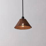 Hattie 1-Light Coastal Bohemian Metal and Woven Rattan LED Pendant Light