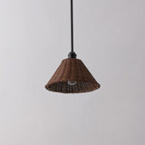 Hattie 1-Light Coastal Bohemian Metal and Woven Rattan LED Pendant Light