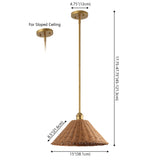 Hattie 1-Light Coastal Bohemian Metal and Woven Rattan LED Pendant Light