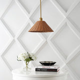Hattie 1-Light Coastal Bohemian Metal and Woven Rattan LED Pendant Light