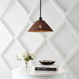 Hattie 1-Light Coastal Bohemian Metal and Woven Rattan LED Pendant Light