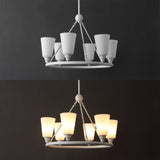 Denis 27.5" 6-Light Modern Minimalist Iron/Glass LED Chandelier