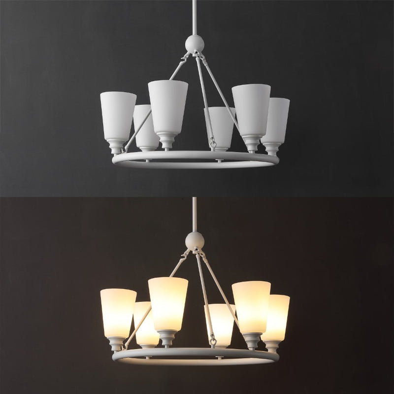 Denis 27.5" 6-Light Modern Minimalist Iron/Glass LED Chandelier