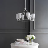 Denis 27.5" 6-Light Modern Minimalist Iron/Glass LED Chandelier