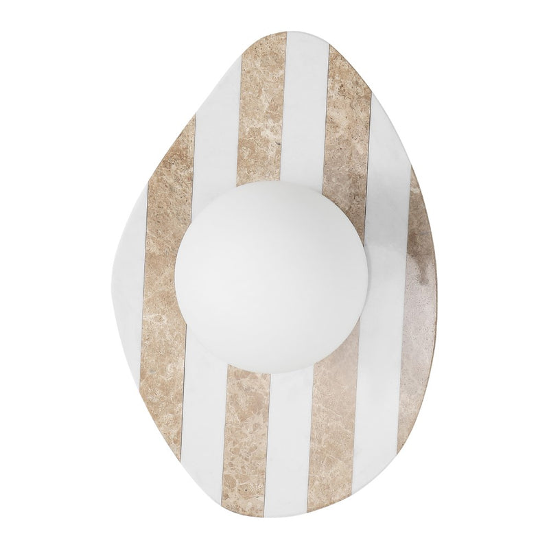 Tivoli 12" Modern Minimalist 1-Light Ovoid Travertine LED Wall Sconce