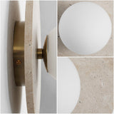 Tivoli 12" Modern Minimalist 1-Light Ovoid Travertine LED Wall Sconce