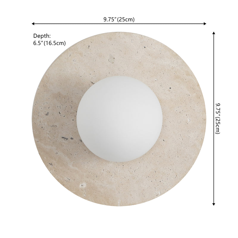 Tivoli 12" Modern Minimalist 1-Light Ovoid Travertine LED Wall Sconce