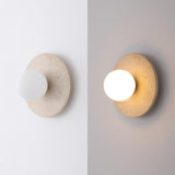 Tivoli 12" Modern Minimalist 1-Light Ovoid Travertine LED Wall Sconce