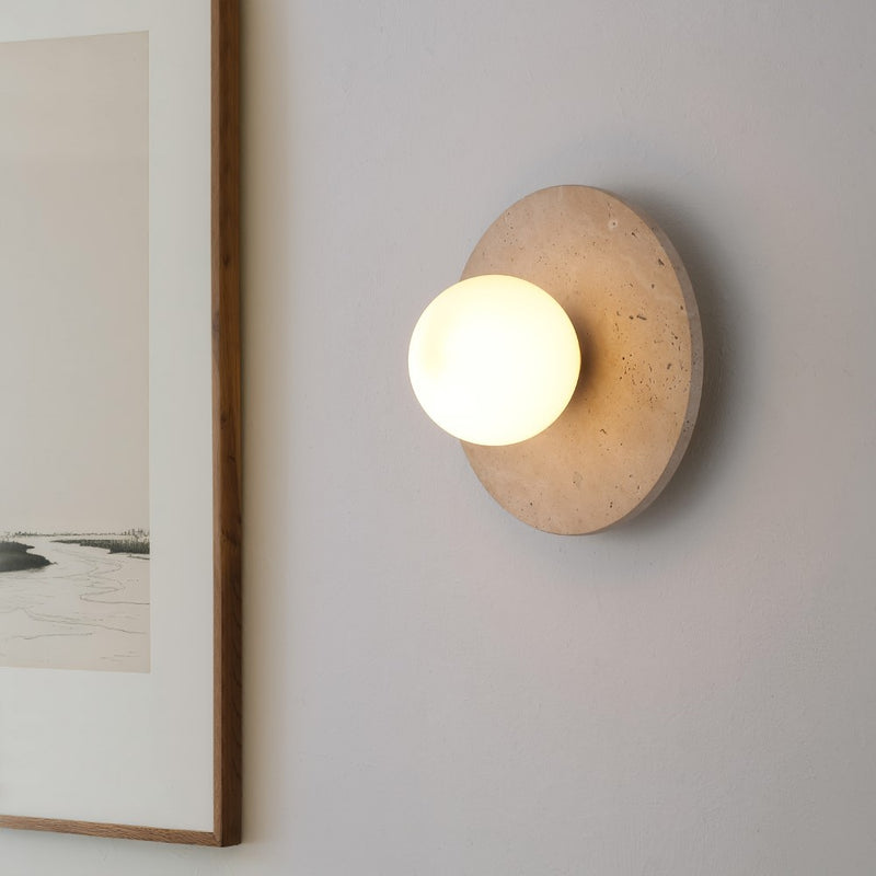 Tivoli 12" Modern Minimalist 1-Light Ovoid Travertine LED Wall Sconce