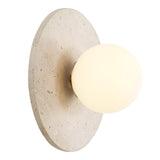 Tivoli 12" Modern Minimalist 1-Light Ovoid Travertine LED Wall Sconce