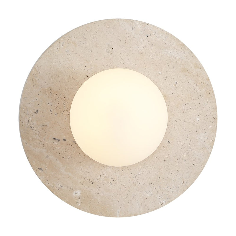 Tivoli 12" Modern Minimalist 1-Light Ovoid Travertine LED Wall Sconce