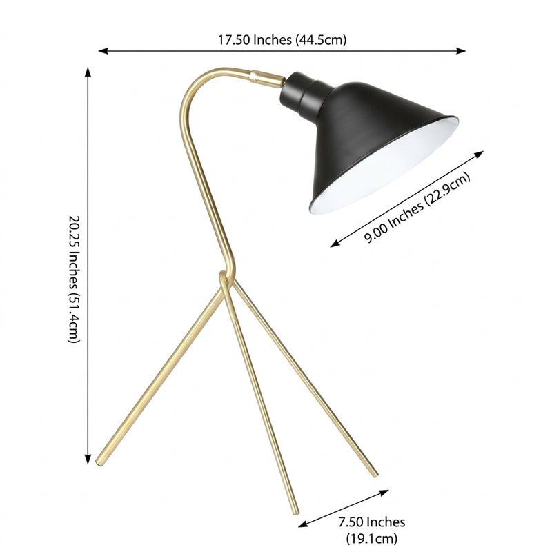 Mae  20.25" Brass LED Task Lamp Brass Gold/Black – DIM