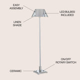 Roxy 60" Metal LED Floor Lamp - JONATHAN Y