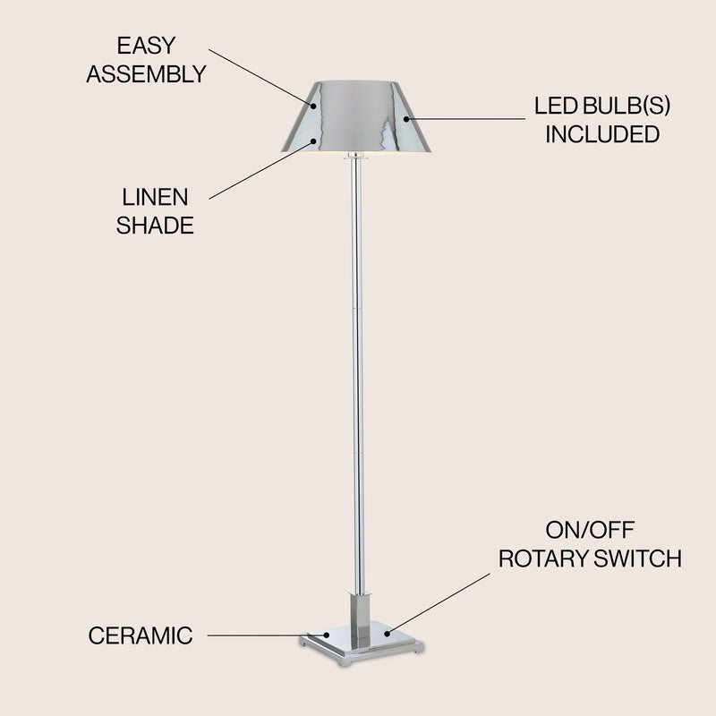 Roxy 60" Metal LED Floor Lamp - JONATHAN Y