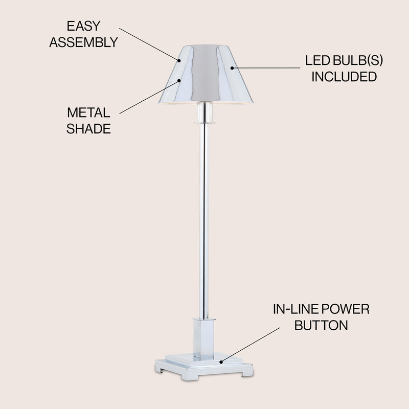 Roxy 26" Metal Shade LED Table Lamp - JONATHAN Y
