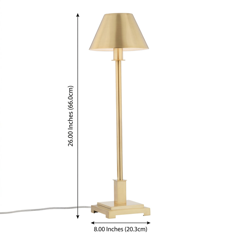 Roxy 26" Metal Shade LED Table Lamp Brushed Brass – DIM