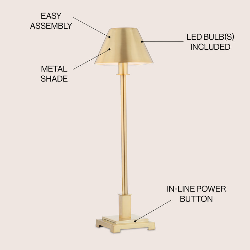 Roxy 26" Metal Shade LED Table Lamp - JONATHAN Y