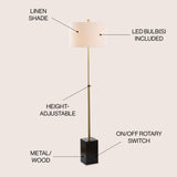 Lafayette 65" Adjustable Height LED Floor Lamp - JONATHAN Y