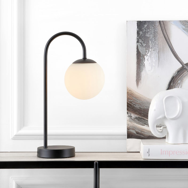 Arco 18.25" Iron/Glass Minimalist Mid Century Globe LED Table Lamp