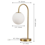 Arco 18.25" Iron/Glass Minimalist Mid Century Globe LED Table Lamp