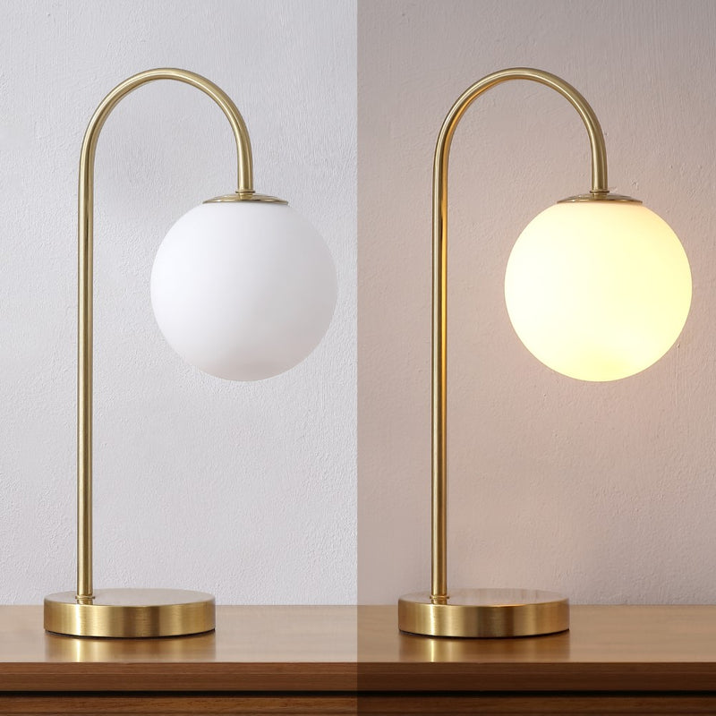 Arco 18.25" Iron/Glass Minimalist Mid Century Globe LED Table Lamp