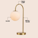 Arco 18.25" Iron/Glass Minimalist Mid Century Globe LED Table Lamp