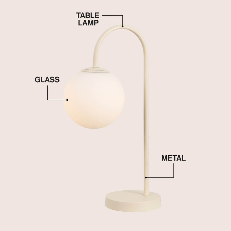 Arco 18.25" Iron/Glass Minimalist Mid Century Globe LED Table Lamp
