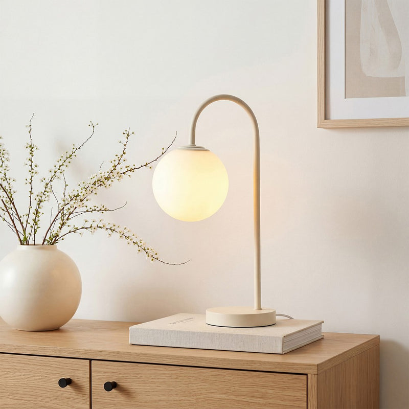 Arco 18.25" Iron/Glass Minimalist Mid Century Globe LED Table Lamp