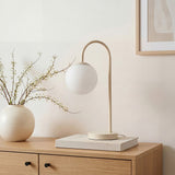 Arco 18.25" Iron/Glass Minimalist Mid Century Globe LED Table Lamp