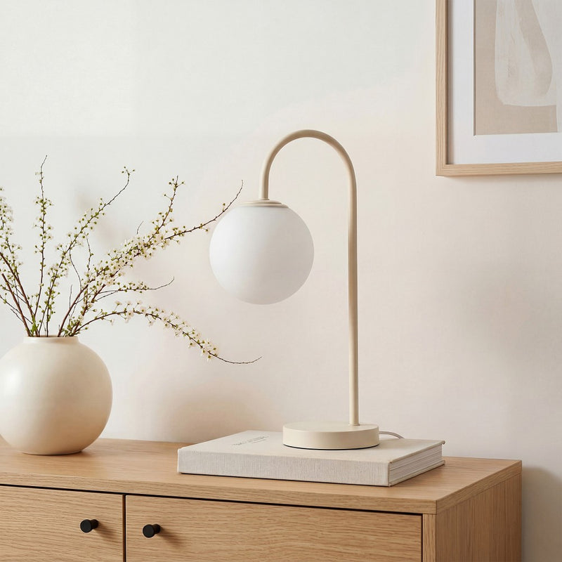Arco 18.25" Iron/Glass Minimalist Mid Century Globe LED Table Lamp