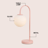 Arco 18.25" Iron/Glass Minimalist Mid Century Globe LED Table Lamp