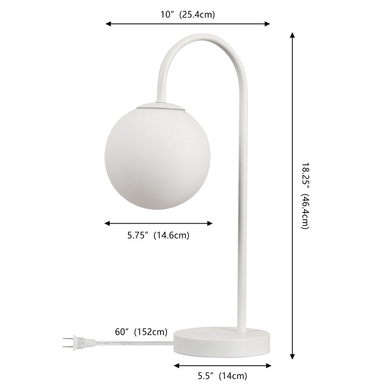 Arco 18.25" Iron/Glass Minimalist Mid Century Globe LED Table Lamp