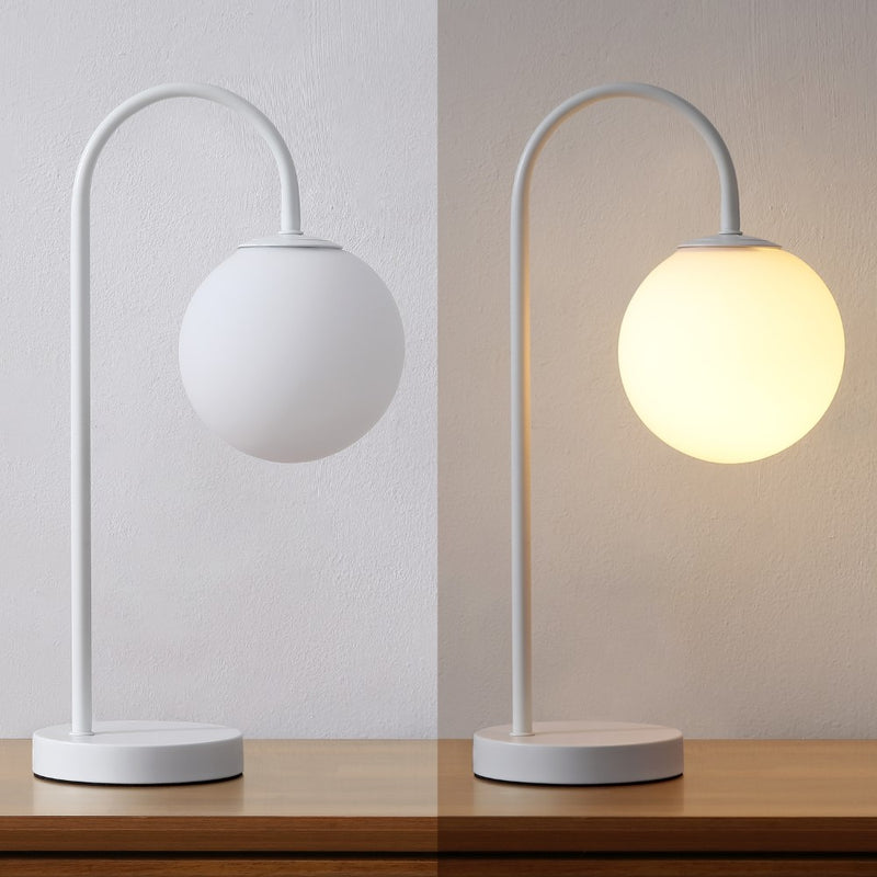 Arco 18.25" Iron/Glass Minimalist Mid Century Globe LED Table Lamp