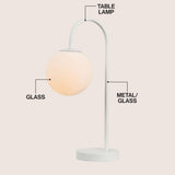 Arco 18.25" Iron/Glass Minimalist Mid Century Globe LED Table Lamp