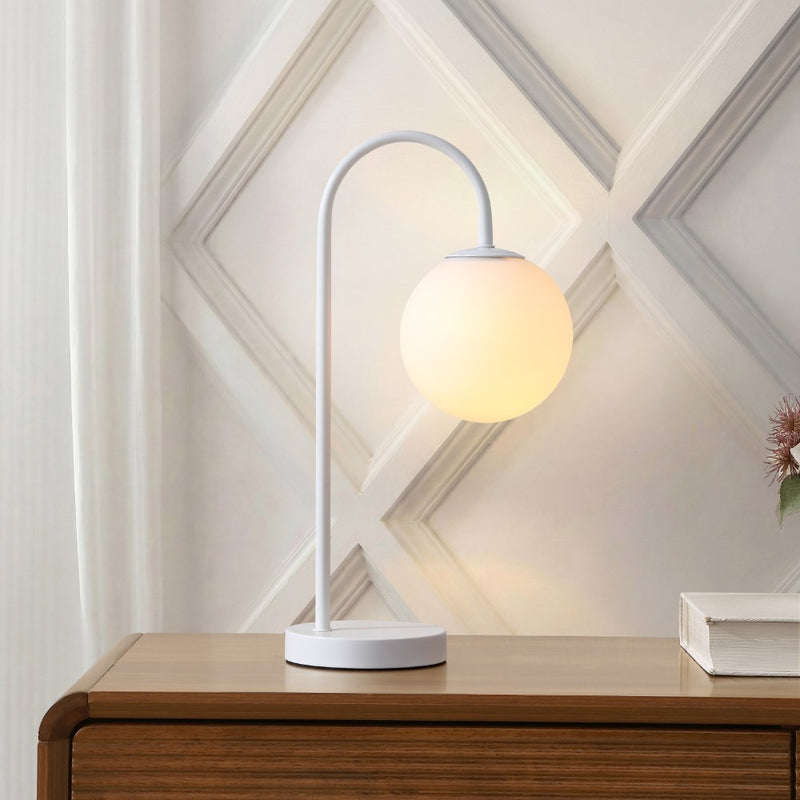 Arco 18.25" Iron/Glass Minimalist Mid Century Globe LED Table Lamp