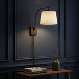 Gosling 22.5" Mid-Century Modern Plug-In or Hardwired Iron LED Gooseneck Swing Arm Wall Sconce with Pull-Chain and USB Charging Port Oil Rubbed Bronze – AI-ON