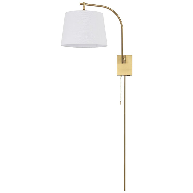 Gosling 22.5" Mid-Century Modern Plug-In or Hardwired Iron LED Gooseneck Swing Arm Wall Sconce with Pull-Chain and USB Charging Port