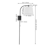 Gosling 22.5" Mid-Century Modern Plug-In or Hardwired Iron LED Gooseneck Swing Arm Wall Sconce with Pull-Chain and USB Charging Port